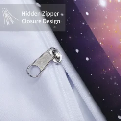 Galaxy Starry Sky Planet 3-Piece Down Duvet Cover Set for Hotel Bedroom Guest Room Guestroom Bedding Comfortable Set