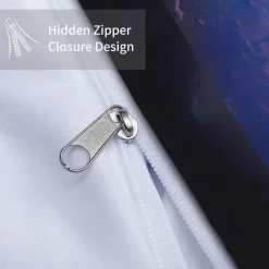 Galaxy Starry Sky Planet 3-Piece Down Duvet Cover Set for Hotel Bedroom Guest Room Guestroom Bedding Comfortable Set