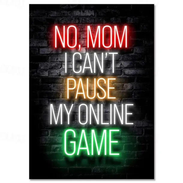 Gaming Room Decoration Poster Wall Art Video Game Canvas Painting Playroom Neon Decor Picture for Gamer Boy Bedroom Prints Decor Without Frame