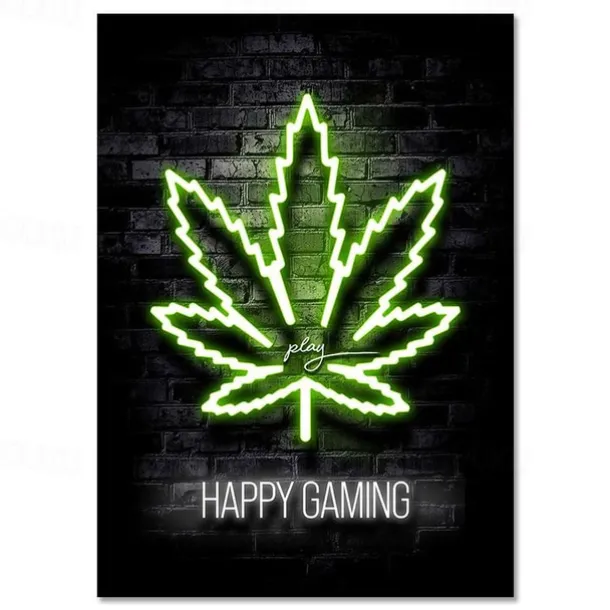 Gaming Room Decoration Poster Wall Art Video Game Canvas Painting Playroom Neon Decor Picture for Gamer Boy Bedroom Prints Decor Without Frame