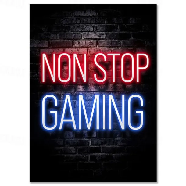 Gaming Room Decoration Poster Wall Art Video Game Canvas Painting Playroom Neon Decor Picture for Gamer Boy Bedroom Prints Decor Without Frame