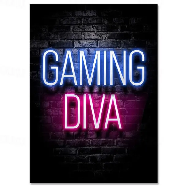 Gaming Room Decoration Poster Wall Art Video Game Canvas Painting Playroom Neon Decor Picture for Gamer Boy Bedroom Prints Decor Without Frame