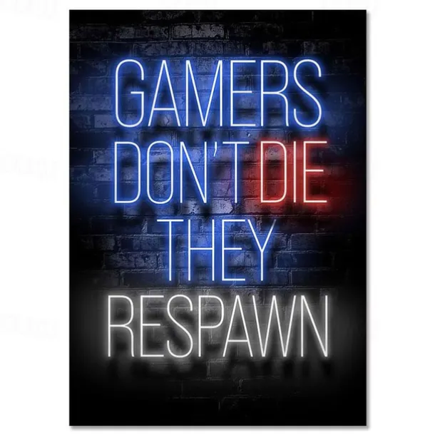 Gaming Room Decoration Poster Wall Art Video Game Canvas Painting Playroom Neon Decor Picture for Gamer Boy Bedroom Prints Decor Without Frame
