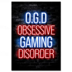 Gaming Room Decoration Poster Wall Art Video Game Canvas Painting Playroom Neon Decor Picture for Gamer Boy Bedroom Prints Decor Without Frame