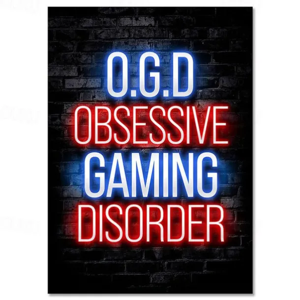 Gaming Room Decoration Poster Wall Art Video Game Canvas Painting Playroom Neon Decor Picture for Gamer Boy Bedroom Prints Decor Without Frame