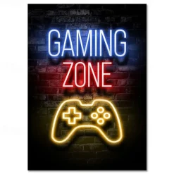 Gaming Room Decoration Poster Wall Art Video Game Canvas Painting Playroom Neon Decor Picture for Gamer Boy Bedroom Prints Decor Without Frame