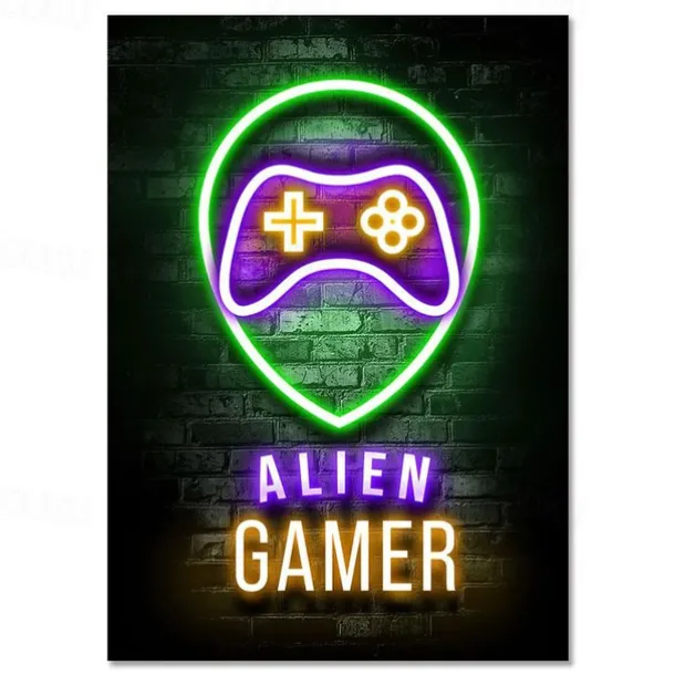 Gaming Room Decoration Poster Wall Art Video Game Canvas Painting Playroom Neon Decor Picture for Gamer Boy Bedroom Prints Decor Without Frame