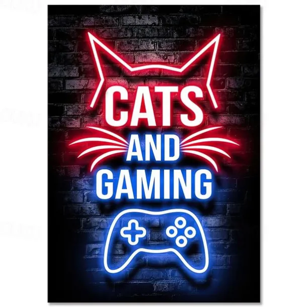 Gaming Room Decoration Poster Wall Art Video Game Canvas Painting Playroom Neon Decor Picture for Gamer Boy Bedroom Prints Decor Without Frame
