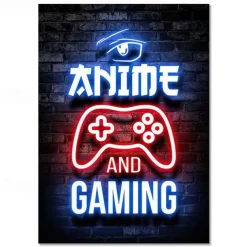 Gaming Room Decoration Poster Wall Art Video Game Canvas Painting Playroom Neon Decor Picture for Gamer Boy Bedroom Prints Decor Without Frame