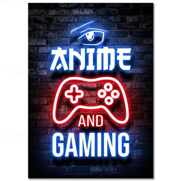 Gaming Room Decoration Poster Wall Art Video Game Canvas Painting Playroom Neon Decor Picture for Gamer Boy Bedroom Prints Decor Without Frame