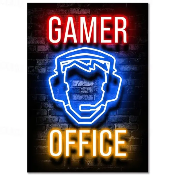 Gaming Room Decoration Poster Wall Art Video Game Canvas Painting Playroom Neon Decor Picture for Gamer Boy Bedroom Prints Decor Without Frame