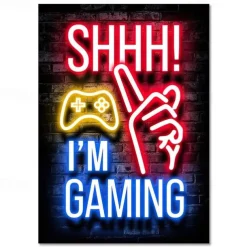 Gaming Room Decoration Poster Wall Art Video Game Canvas Painting Playroom Neon Decor Picture for Gamer Boy Bedroom Prints Decor Without Frame