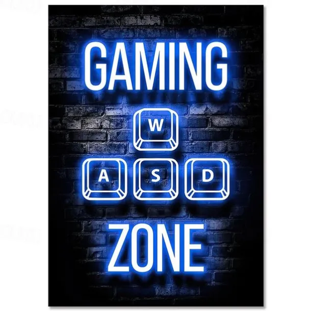 Gaming Room Decoration Poster Wall Art Video Game Canvas Painting Playroom Neon Decor Picture for Gamer Boy Bedroom Prints Decor Without Frame