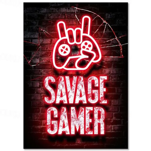 Gaming Room Decoration Poster Wall Art Video Game Canvas Painting Playroom Neon Decor Picture for Gamer Boy Bedroom Prints Decor Without Frame