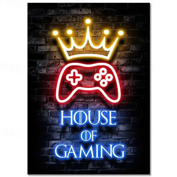 Gaming Room Decoration Poster Wall Art Video Game Canvas Painting Playroom Neon Decor Picture for Gamer Boy Bedroom Prints Decor Without Frame