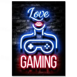 Gaming Room Decoration Poster Wall Art Video Game Canvas Painting Playroom Neon Decor Picture for Gamer Boy Bedroom Prints Decor Without Frame