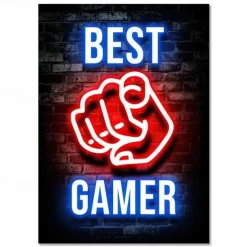 Gaming Room Decoration Poster Wall Art Video Game Canvas Painting Playroom Neon Decor Picture for Gamer Boy Bedroom Prints Decor Without Frame