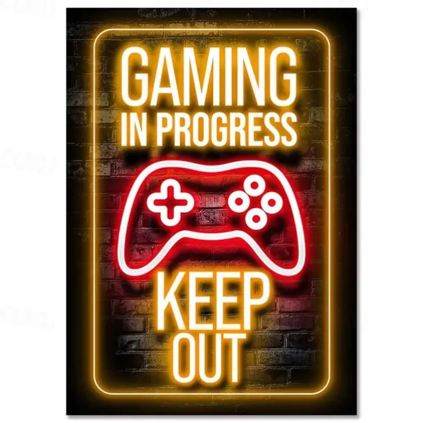 Gaming Room Decoration Poster Wall Art Video Game Canvas Painting Playroom Neon Decor Picture for Gamer Boy Bedroom Prints Decor Without Frame