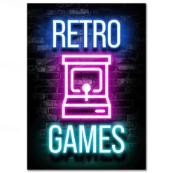 Gaming Room Decoration Poster Wall Art Video Game Canvas Painting Playroom Neon Decor Picture for Gamer Boy Bedroom Prints Decor Without Frame