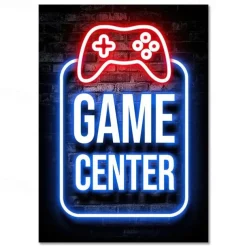 Gaming Room Decoration Poster Wall Art Video Game Canvas Painting Playroom Neon Decor Picture for Gamer Boy Bedroom Prints Decor Without Frame