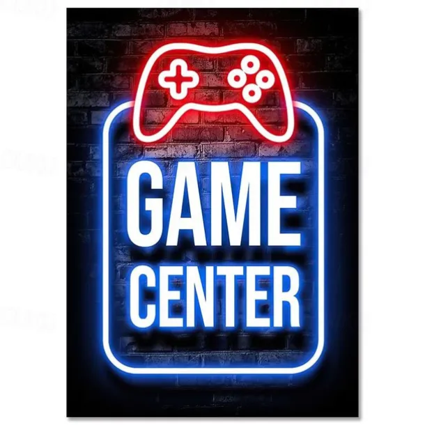 Gaming Room Decoration Poster Wall Art Video Game Canvas Painting Playroom Neon Decor Picture for Gamer Boy Bedroom Prints Decor Without Frame