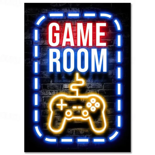 Gaming Room Decoration Poster Wall Art Video Game Canvas Painting Playroom Neon Decor Picture for Gamer Boy Bedroom Prints Decor Without Frame