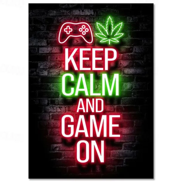 Gaming Room Decoration Poster Wall Art Video Game Canvas Painting Playroom Neon Decor Picture for Gamer Boy Bedroom Prints Decor Without Frame