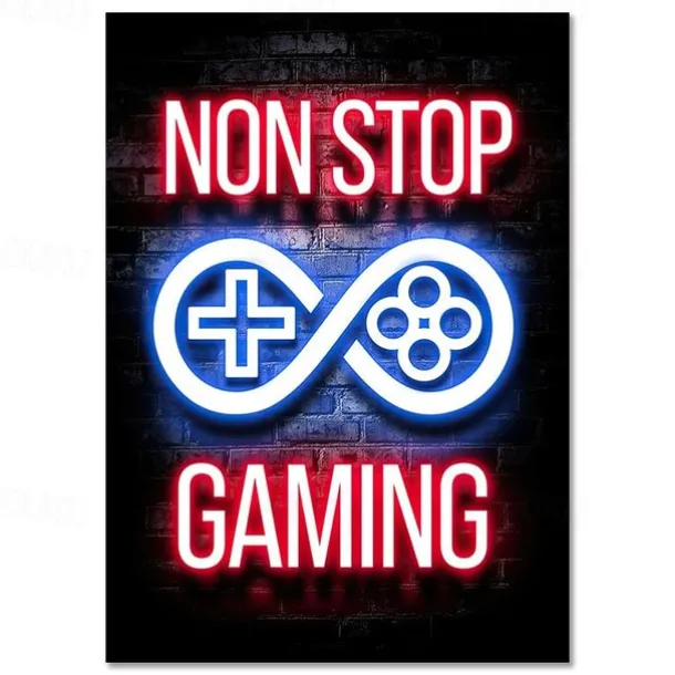 Gaming Room Decoration Poster Wall Art Video Game Canvas Painting Playroom Neon Decor Picture for Gamer Boy Bedroom Prints Decor Without Frame