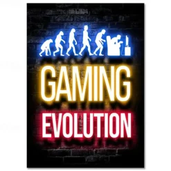 Gaming Room Decoration Poster Wall Art Video Game Canvas Painting Playroom Neon Decor Picture for Gamer Boy Bedroom Prints Decor Without Frame