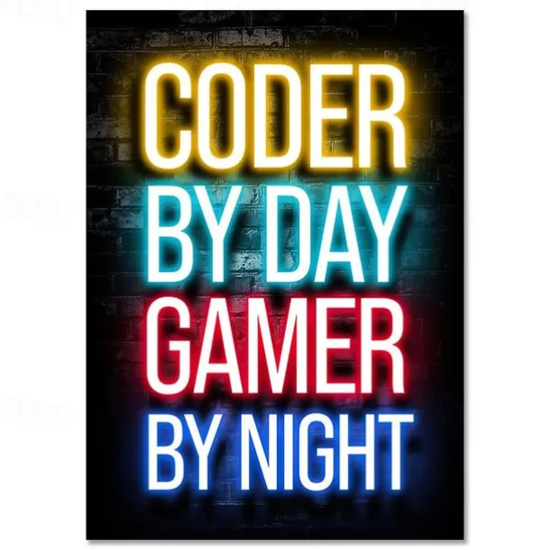 Gaming Room Decoration Poster Wall Art Video Game Canvas Painting Playroom Neon Decor Picture for Gamer Boy Bedroom Prints Decor Without Frame
