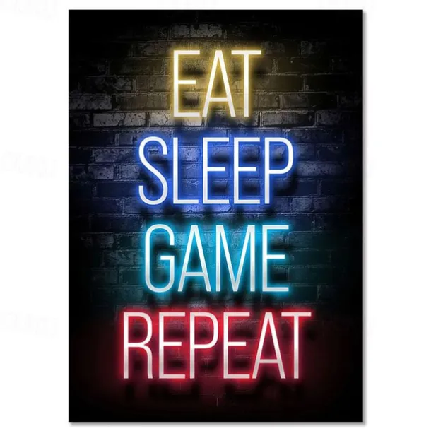 Gaming Room Decoration Poster Wall Art Video Game Canvas Painting Playroom Neon Decor Picture for Gamer Boy Bedroom Prints Decor Without Frame