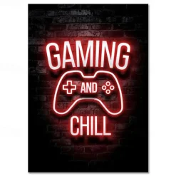 Gaming Room Decoration Poster Wall Art Video Game Canvas Painting Playroom Neon Decor Picture for Gamer Boy Bedroom Prints Decor Without Frame