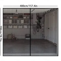 Garage Magnetic Screen Door Garage Door Screen Magnetic Closure Fiberglass Garage Screen Doors for Car Garage Pull Down for Patio, Porch, Window to Keep Bugs Out