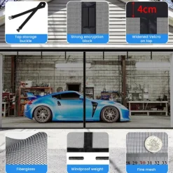 Garage Screen Door Magnetic Garage Door Screen Magnetic Closure Fiberglass Garage Screen Doors for Car Garage Pull Down for Patio, Porch, Window to Keep Bugs Out