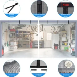 Garage Screen Door Magnetic Garage Door Screen Magnetic Closure Fiberglass Garage Screen Doors for Car Garage Pull Down for Patio, Porch, Window to Keep Bugs Out