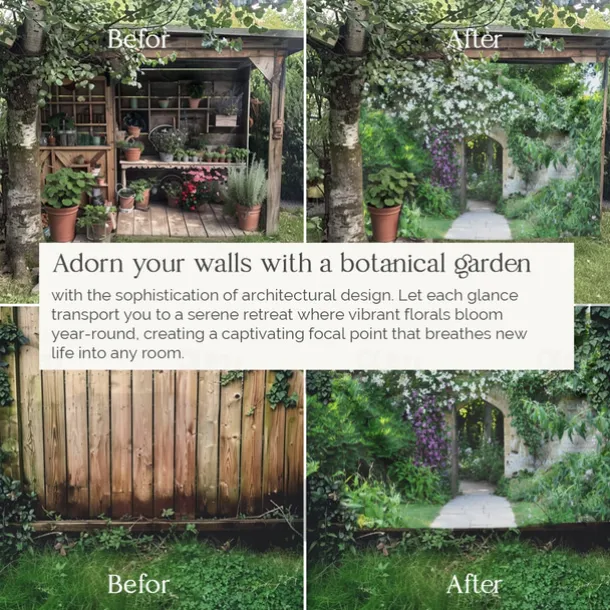 Garden Architecture Floral Hanging Tapestry Wall Art Large Tapestry Mural Decor Photograph Backdrop Blanket Curtain Home Bedroom Living Room Decoration