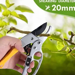 Garden Clippers, German Pruners, Ratchet Pruning Shears, Work 3 Times Easier, Gardening Tools, For Trimming Rose, Floral, Tree, Live Plants, Sharp Garden Scissors, Arthritis Weak Hand Snips