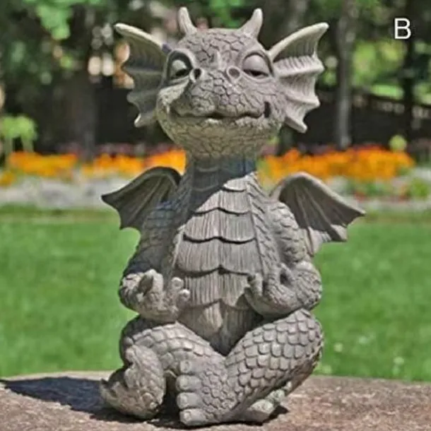 Garden Dragon Meditation Prayer Resin Ornaments Garden Resin Crafts Decoration