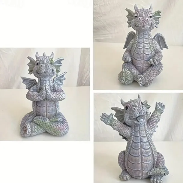 Garden Dragon Meditation Prayer Resin Ornaments Garden Resin Crafts Decoration