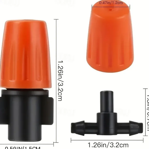 Garden Drip Irrigation Kit, Greenhouse Micro Automatic Drip Irrigation System Kit with 1/4 inch 1/2 inch Blank Distribution Tubing Hose Adjustable Patio Misting Nozzle Emitters Sprinkler