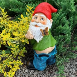 Garden Gnome - Pants Down Gnome - Cute and Funny Lawn Garden Figurine - Fairy Garden Decorative Sculpture for Outdoor or House Decor