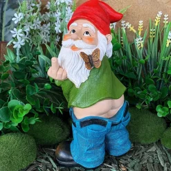Garden Gnome - Pants Down Gnome - Cute and Funny Lawn Garden Figurine - Fairy Garden Decorative Sculpture for Outdoor or House Decor