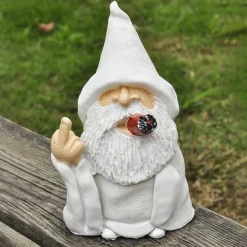Garden Gnome Polyresin Figures Decoration Cheeky Garden Gnomes Gnomes, Smoking Gnome Sculpture Funny Garden Gnomes Weatherproof
