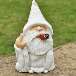 Garden Gnome Polyresin Figures Decoration Cheeky Garden Gnomes Gnomes, Smoking Gnome Sculpture Funny Garden Gnomes Weatherproof