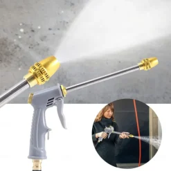Garden Hose Nozzle,High Pressure 360° Rotaing Brass Metal Water Adjustmen Sprayer Gun, for Lawn & Garden,Washing Cars,Watering Garden Car Accessories