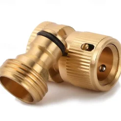 Garden Hose Quick Connect Solid Brass Quick Connector Garden Hose Fitting Water Hose Connectors Easy Connect Hose Adapter (1 Sets of Male & Female Connector)