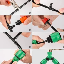 Garden Irrigation System 164FT 200 Pack Drip Irrigation Kit 1/4