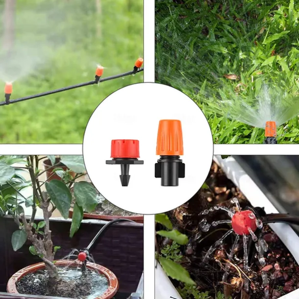 Garden Irrigation System 164FT 200 Pack Drip Irrigation Kit 1/4" Blank Distribution Tubing Watering Drip Kit Automatic Irrigation Equipment for Garden Greenhouse, Flower Bed,Patio,Lawn