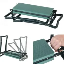 Garden Kneeler and Seat, Heavy Duty Gardening Bench with 2 Tool Pouches, Widen EVA Foam Pad, Foldable Garden Stool to Prevent Knee & Back Pain