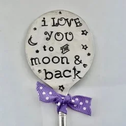 Garden Marker Friendship Gift, Silver Stamped Spoon Plant Markers, Silver Plate Stamped Spoon Garden Markers, Garden Art Marker, Plant Lover Garden Decoration